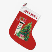 Cool Llama | Kerstboom met Cadeau Grote Kerstsok (Voorkant (Hangend))