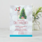Cool Llama | Kerstboom met Cadeaus feest Kaart (Staand voorkant)