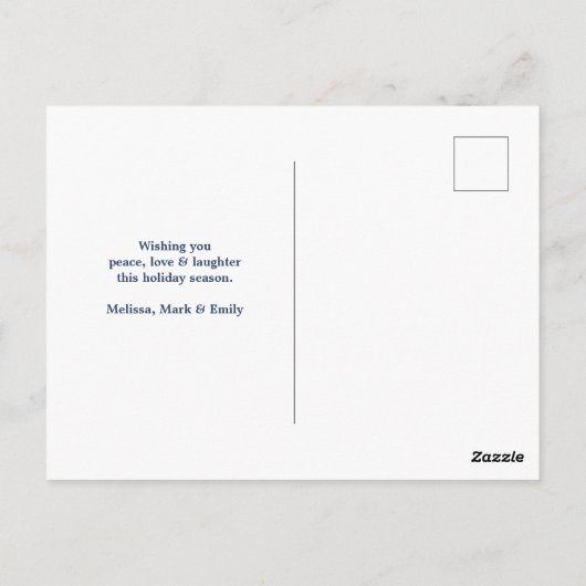 Cool Llama op Silver Bokeh en Icy Blue Kerstmis Briefkaart (Achterkant)