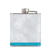 Cool Llama op Silver Bokeh en Icy Blue Kerstmis Heupfles (Achterkant)