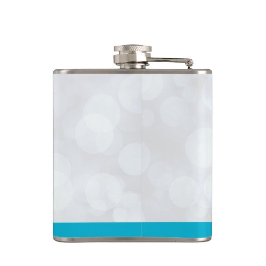 Cool Llama op Silver Bokeh en Icy Blue Kerstmis Heupfles (Achterkant)