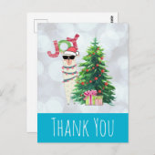 Cool Llama over Silver Bokeh en Icy Blue Dank je Briefkaart (Voorkant / Achterkant)