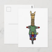 Cool Llama Riding Bicycle Cartoon Briefkaart (Voorkant / Achterkant)