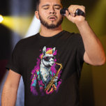 Cool Llama Spelen Saxofoon T-shirt<br><div class="desc">Dit ontwerp kan worden gepersonaliseerd door de Edit optie van het Ontwerp te kiezen. Je kunt ook overdragen naar andere objecten. Neem contact met me op via colorflowcreations@gmail.com of gebruik de chatoptie bovenaan de pagina als u dit ontwerp op een ander product wilt plaatsen of hulp nodig hebt bij dit...</div>