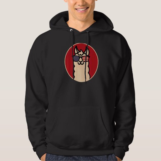 Cool Llama Zonneglazen Vlag Hoodie (Voorkant)