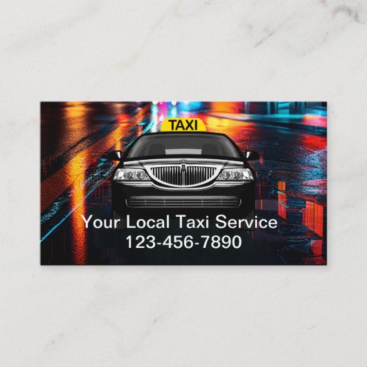 Cool Local Taxi Service Visitekaartjes (Voorkant)