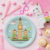 Cool London City Illustration Papieren Bordje (Feest)