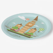 Cool London City Illustration Papieren Bordje (Gekanteld)