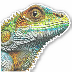Cool Looking Lizard AI Art Sticker