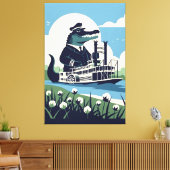 Cool Louisiana paddle steamer Canvas Afdruk (Insitu (Woonkamer))