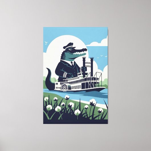 Cool Louisiana paddle steamer Canvas Afdruk (Voorkant)