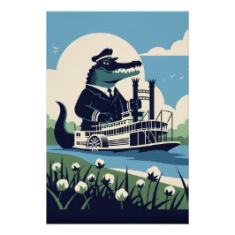 Cool Louisiana paddle steamer Perfect Poster