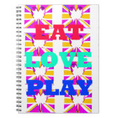 Cool Love Eat Play Heart kleuren Notitieboek (Voorkant)
