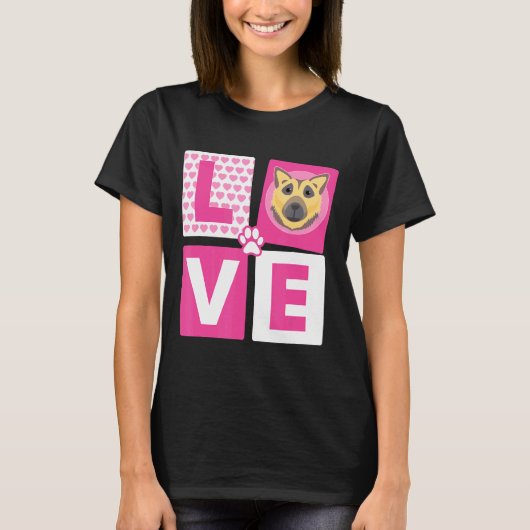 Cool Love German Shepherd for Dog T-shirt (Voorkant)