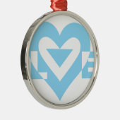 Cool Love Grafisch, Blauw Metalen Ornament (Rechts)
