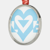 Cool Love Grafisch, Blauw Metalen Ornament (Links)