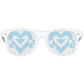 Cool Love Grafisch, Blauw Retro Zonnebril (Voorkant)