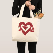 Cool Love Grafisch, Burgundy Grote Tote Bag (Voorkant (product))