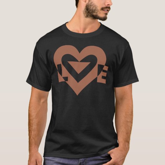 Cool Love Grafisch, Mocha Bruin T-shirt (Voorkant)