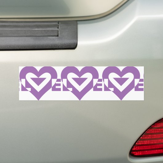 Cool Love Grafisch, Paars Bumpersticker (Op auto)