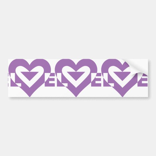 Cool Love Grafisch, Paars Bumpersticker (Voorkant)
