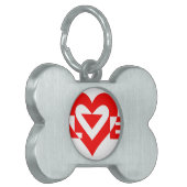 Cool Love Grafisch, Rood Huisdieren Naamplaatje (Voorkant Links)