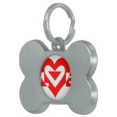 Cool Love Grafisch, Rood Huisdieren Naamplaatje (Voorkant Rechts)