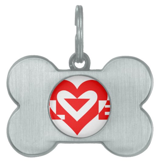 Cool Love Grafisch, Rood Huisdieren Naamplaatje (voorkant)