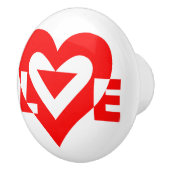 Cool Love Grafisch, Rood Keramische Knop (Rechts)