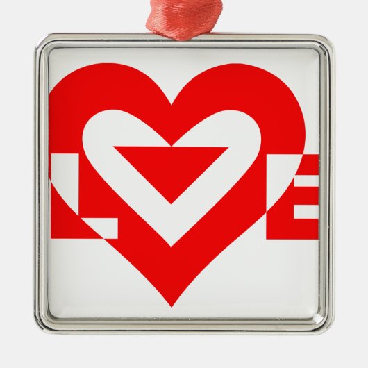 Cool Love Grafisch, Rood Metalen Ornament (Voorkant)