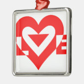 Cool Love Grafisch, Rood Metalen Ornament (Links)