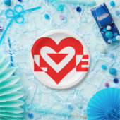 Cool Love Grafisch, Rood Papieren Bordje (Feest)