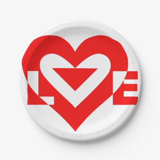 Cool Love Grafisch, Rood Papieren Bordje (Voorkant)