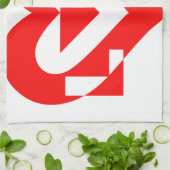 Cool Love Grafisch, Rood Theedoek (Gevouwen)