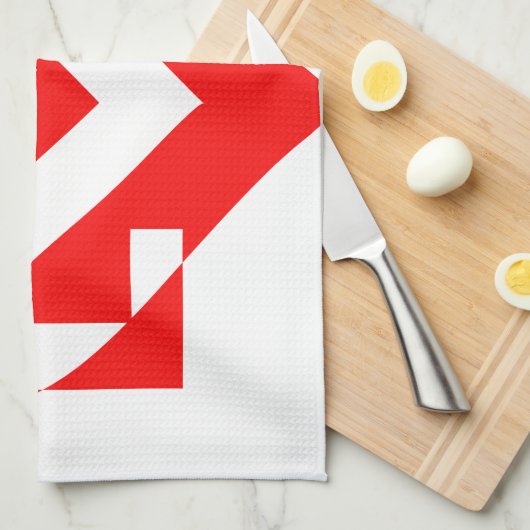 Cool Love Grafisch, Rood Theedoek (Quarter Fold)