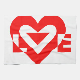 Cool Love Grafisch, Rood Theedoek