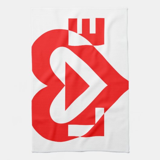 Cool Love Grafisch, Rood Theedoek (Verticaal)