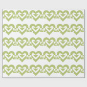 Cool Love Grafisch, Salie Groen Cadeaupapier (Vlak)