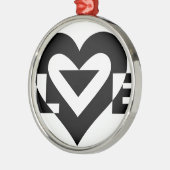 Cool Love Grafisch, Zwart Metalen Ornament (Links)