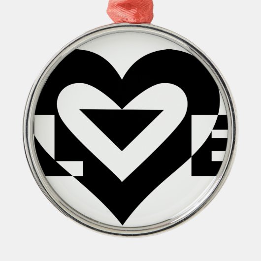 Cool Love Grafisch, Zwart Metalen Ornament (Voorkant)