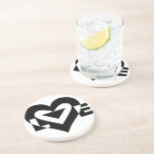 Cool Love Grafisch, Zwart Zandsteen Onderzetter (Zijkant)