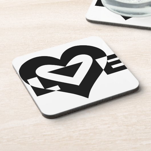 Cool Love Graphic, Black Bier Onderzetter (Linkerzijde)