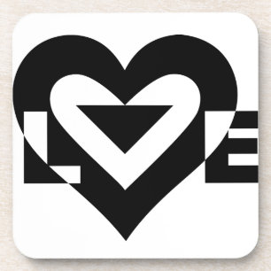 Cool Love Graphic, Black Bier Onderzetter