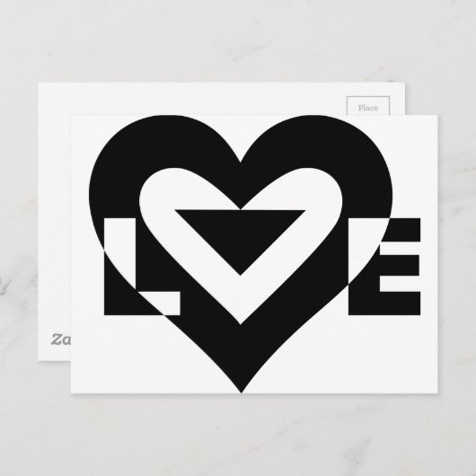 Cool Love Graphic, Black Briefkaart (Voorkant / Achterkant)