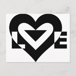 Cool Love Graphic, Black Briefkaart