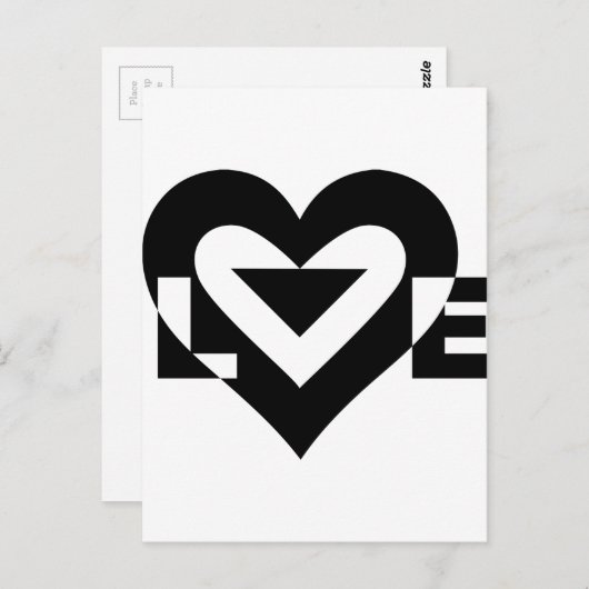 Cool Love Graphic, Black Briefkaart (Voorkant / Achterkant)