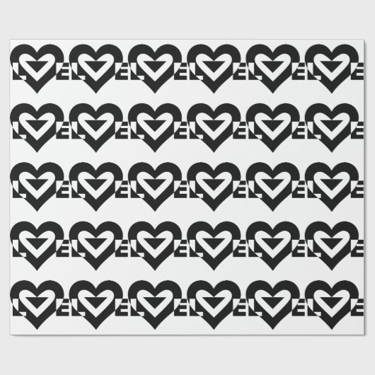 Cool Love Graphic, Black Cadeaupapier (Vlak)