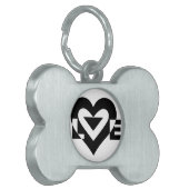 Cool Love Graphic, Black Huisdieren Naamplaatje (Voorkant Links)