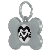 Cool Love Graphic, Black Huisdieren Naamplaatje (Voorkant Rechts)