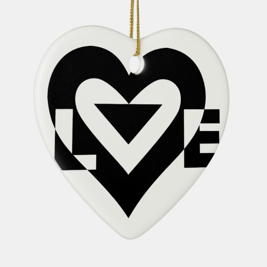 Cool Love Graphic, Black Keramisch Ornament (Rechts)